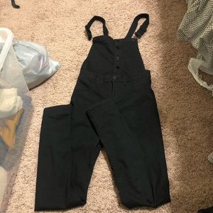 H&M black denim overalls
